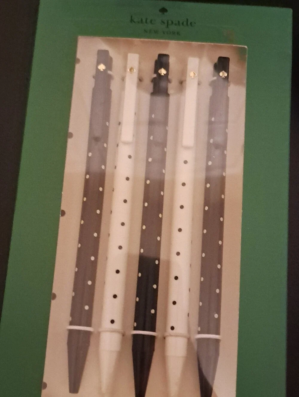 10 pc Kate Spade Black & White Polka Dot Tumbler and Travel Cup Set, socks, pens